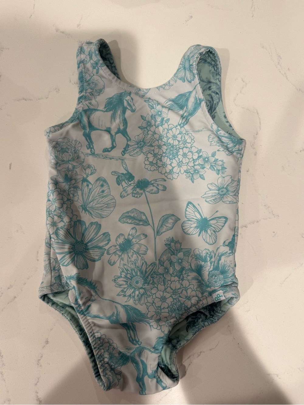 Posh Peanut Aqua Floral One-Piece